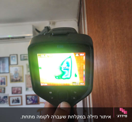 מצלמה תרמית מציגה תמונה על מסך